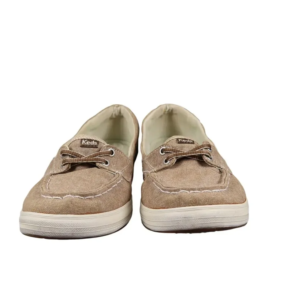 Keds Shoes Womens 7.5 Boat Sneaker Slip On Casual Comfort Two Eye Moc Toe Brown